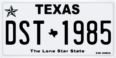 TX license plate DST1985