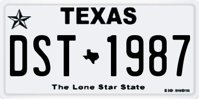 TX license plate DST1987