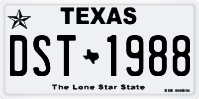TX license plate DST1988