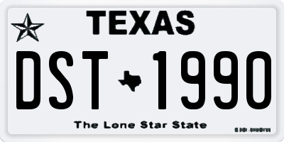 TX license plate DST1990