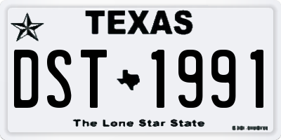 TX license plate DST1991