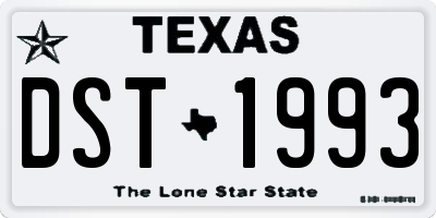 TX license plate DST1993