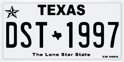 TX license plate DST1997
