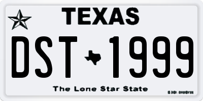 TX license plate DST1999