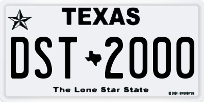 TX license plate DST2000