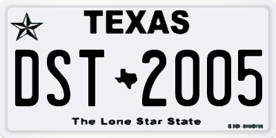 TX license plate DST2005