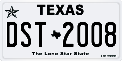 TX license plate DST2008