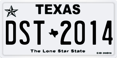 TX license plate DST2014