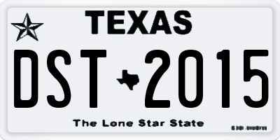 TX license plate DST2015