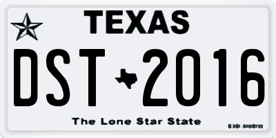 TX license plate DST2016