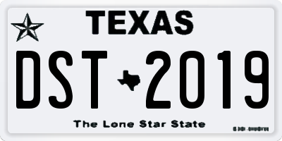 TX license plate DST2019