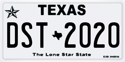 TX license plate DST2020