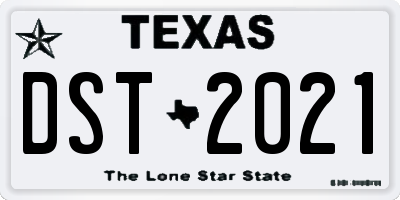 TX license plate DST2021