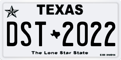 TX license plate DST2022