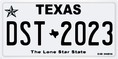TX license plate DST2023