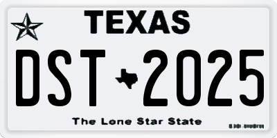 TX license plate DST2025