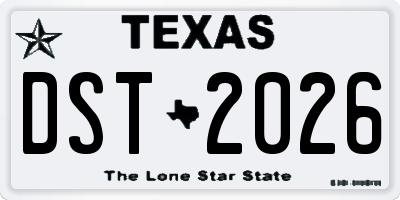TX license plate DST2026