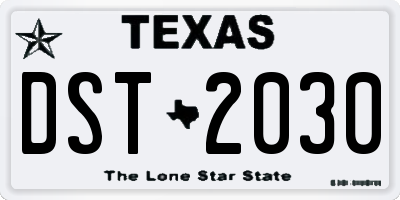 TX license plate DST2030