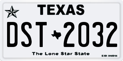 TX license plate DST2032