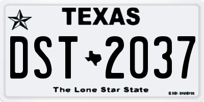 TX license plate DST2037
