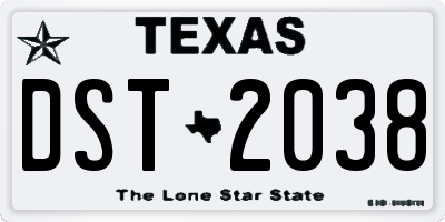 TX license plate DST2038