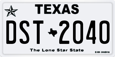 TX license plate DST2040
