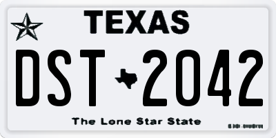TX license plate DST2042