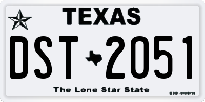 TX license plate DST2051