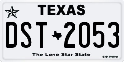 TX license plate DST2053