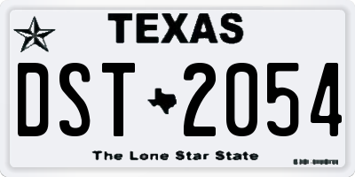 TX license plate DST2054
