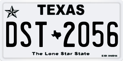 TX license plate DST2056