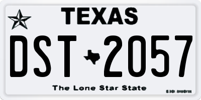 TX license plate DST2057