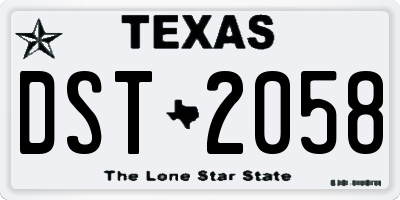 TX license plate DST2058