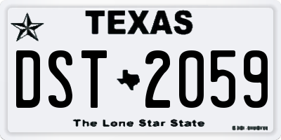 TX license plate DST2059