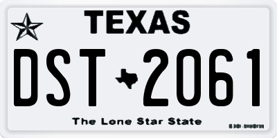 TX license plate DST2061