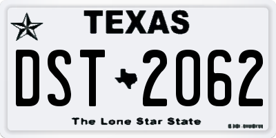 TX license plate DST2062