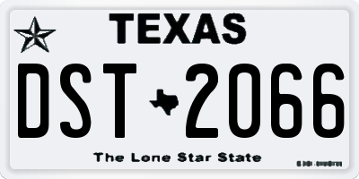 TX license plate DST2066