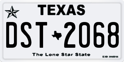 TX license plate DST2068