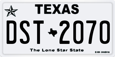 TX license plate DST2070