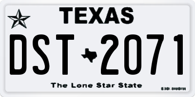 TX license plate DST2071