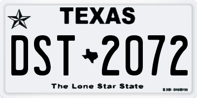 TX license plate DST2072