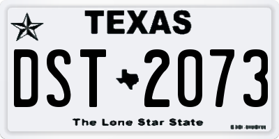TX license plate DST2073