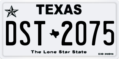 TX license plate DST2075