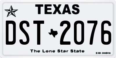 TX license plate DST2076