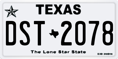 TX license plate DST2078