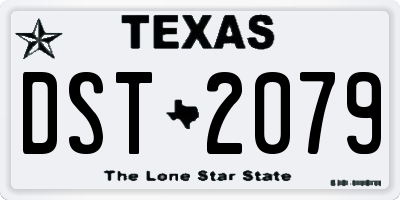 TX license plate DST2079
