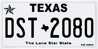TX license plate DST2080