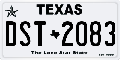 TX license plate DST2083