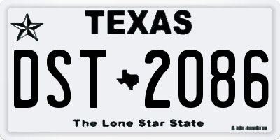 TX license plate DST2086