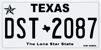 TX license plate DST2087